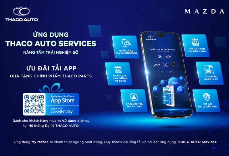 THACO AUTO SERVICES – GIẢI PHÁP SỐ CHĂM SÓC XE MAZDA TOÀN DIỆN